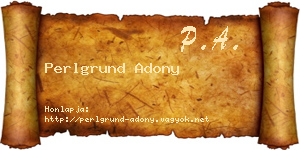 Perlgrund Adony névjegykártya